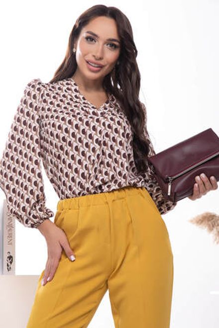 Блуза "Анима" ( капучино / абстракция) Б7525 LT Collection