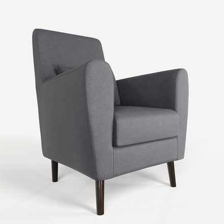 Кресло мягкое Грэйс D-5 (Темно-серый) на высоких ножках с подлокотниками в гостиную, офис, зону ожидания, салон красоты.