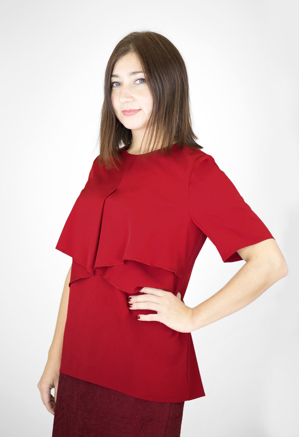 Блузка 1642Ла, красный #450Кд091642Ла