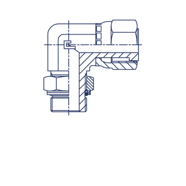 Штуцер FMG90 D12 ORFS 13/16 - UNF 3/4 (обжатая гайка)
