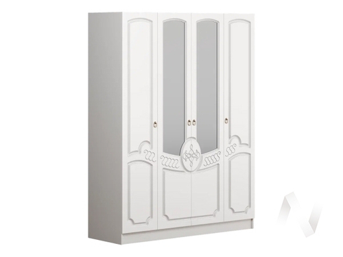 Шкаф 4-х ств Каролина (белый/белый глянец холодный)