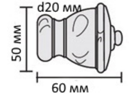 Наконечники деревянные Крит, цвет венге (для штанг d20 мм и d28 мм)