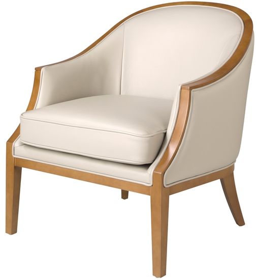 Кресло 5127/A856-T541011 из светло-серой кожи Испания