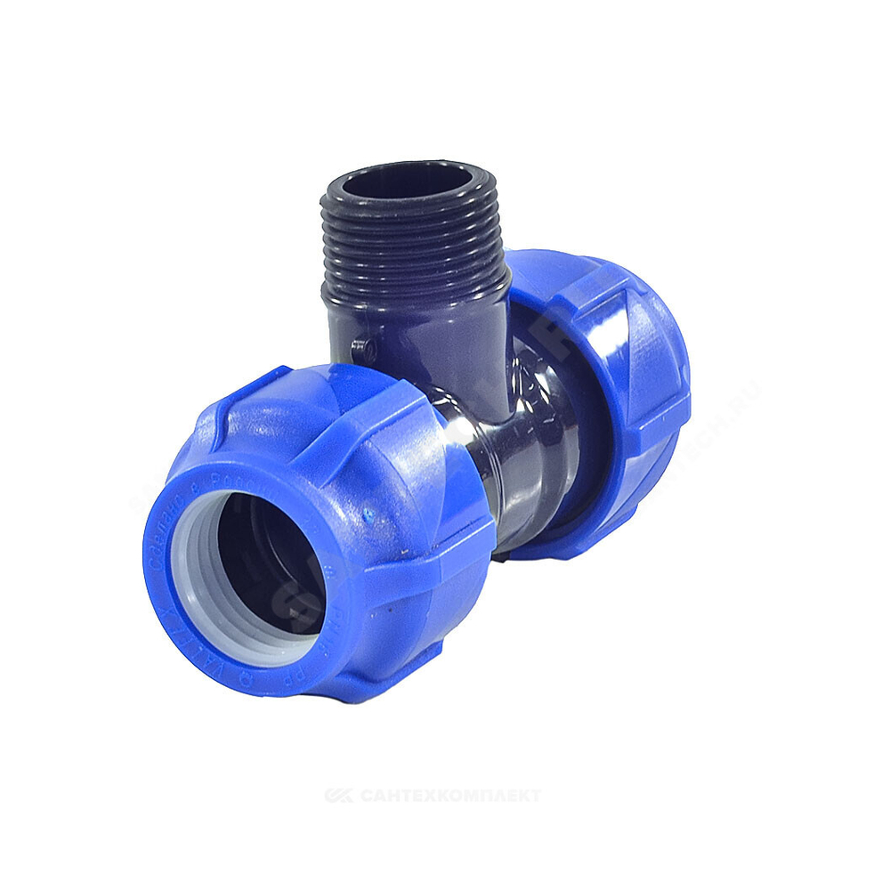 Тройник компрессионный ПЭ Дн 20х1/2"х20 НР Ру16 VALFEX 1210022001220