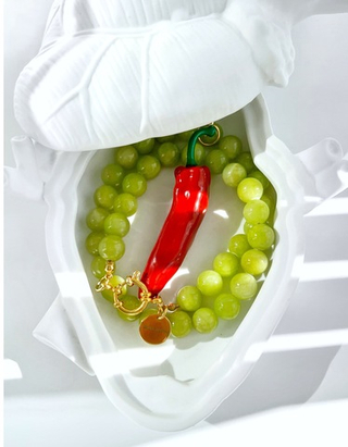 Колье Lime из бусин камня