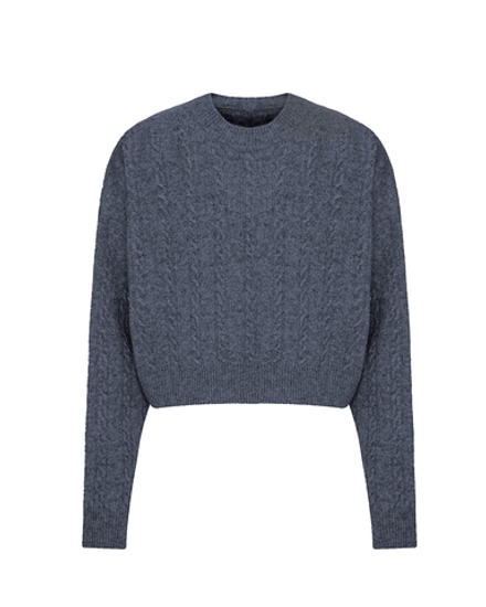 Джемпер из смесового кашемира косы темно-серый