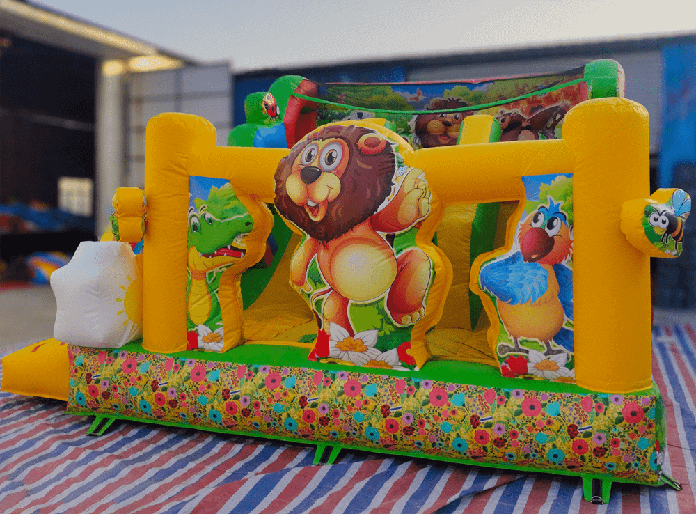 Коммерческий надувной батут «Друзья-зверята», 4*4*3 м
