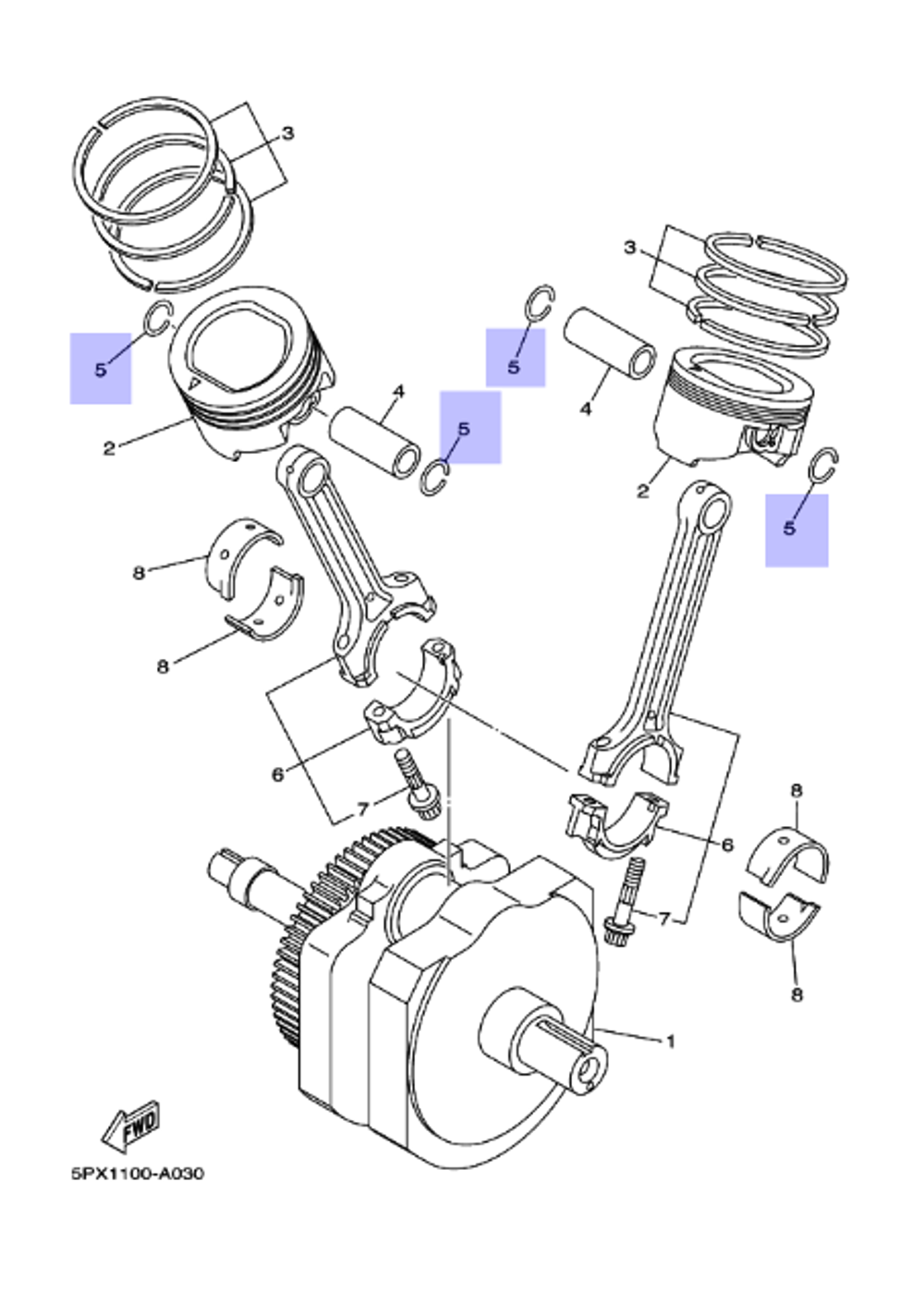 Кольцо стопорное Yamaha 9908008600