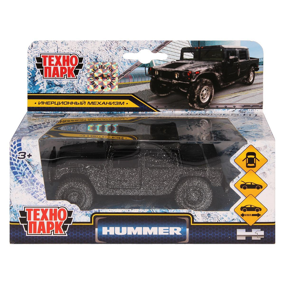 Модель ин. мет. "Hummer H1 Пикап в снегу" 12см, откр.дв.баг. коробка SB-18-09-H1-N(SNOW)-WB (Технопарк)
