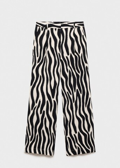 Прямые брюки с принтом зебра