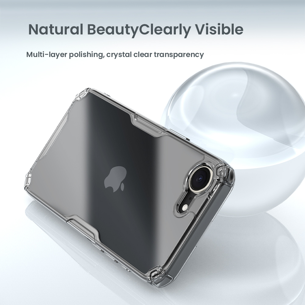 Прозрачный усиленный чехол от Nillkin для iPhone 16e, серия Nature TPU Pro Case