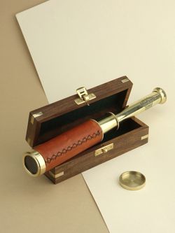Nautical Подзорная труба в деревянном футляре