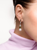 Серьги "Pearl charm green" с яшмой Silver
