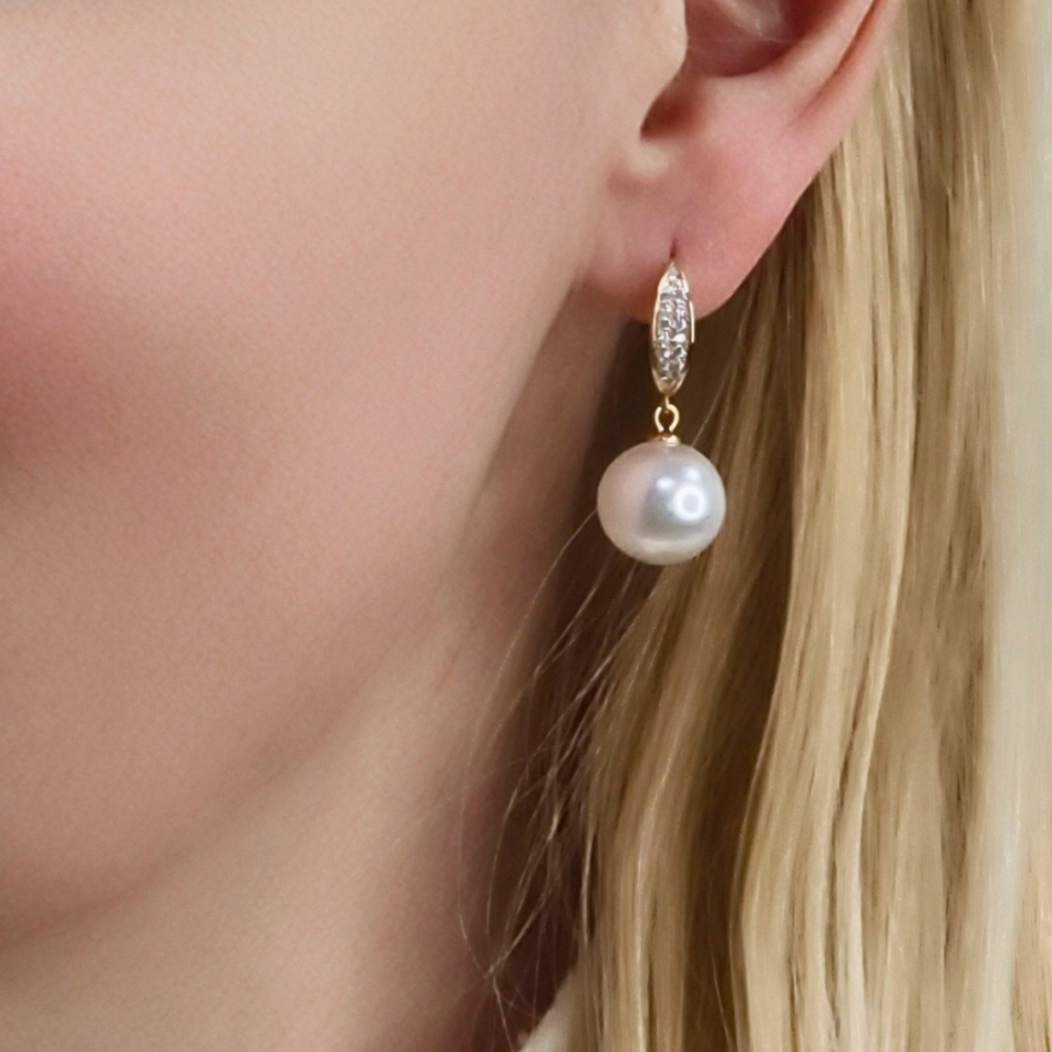 Серьги Fiore Luna WHITE PEARL ABE25386-02 G