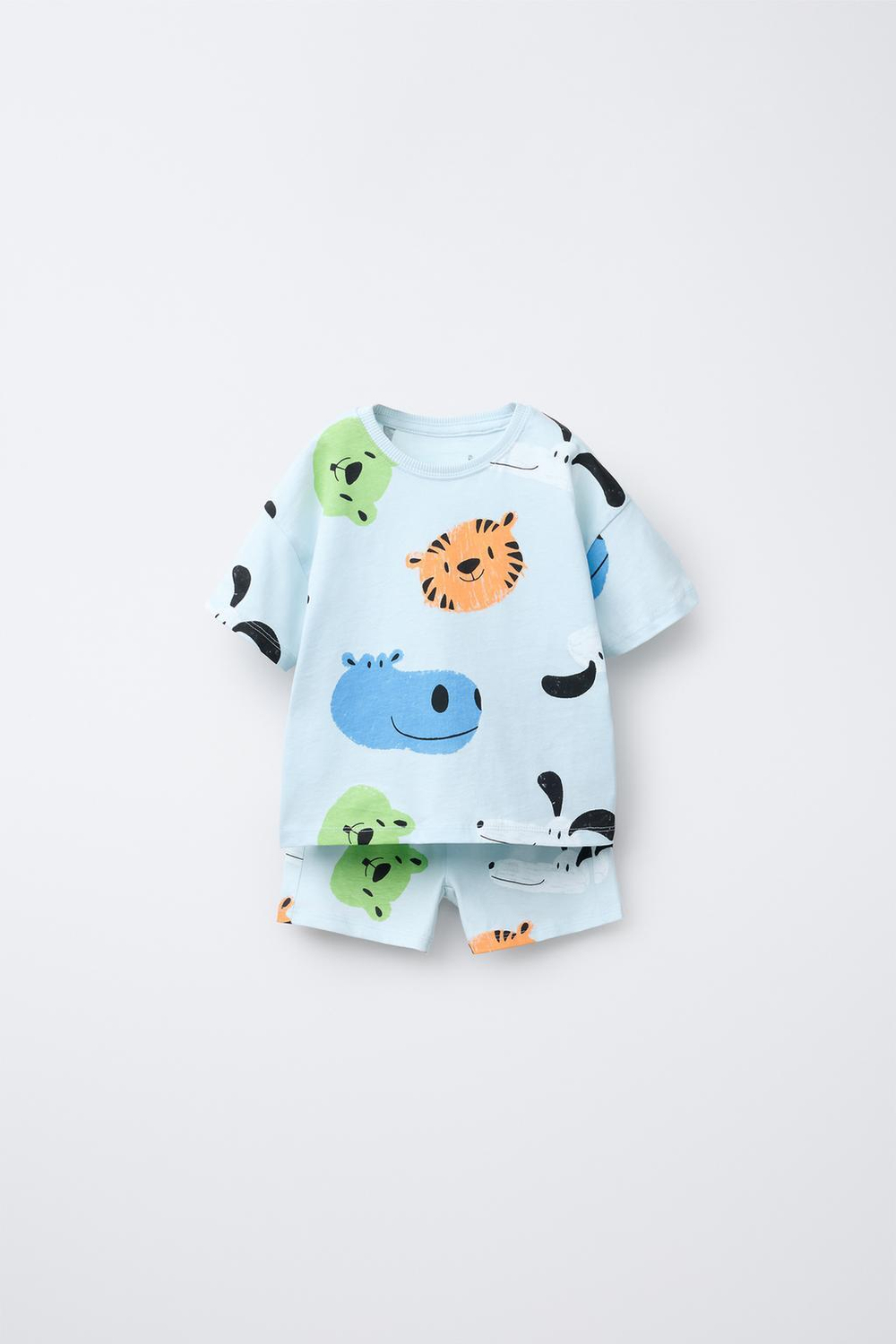 ZARA ПИЖАМА С АНИМАЛИСТИЧЕСКИМ ПРИНТОМ, СИНИЙ