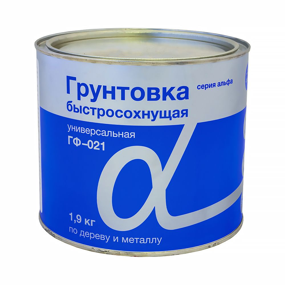 Грунтовка ГФ-021 быстросохнущая универсальная Alfavit серия Альфа, серая, 1,9 кг, 41239