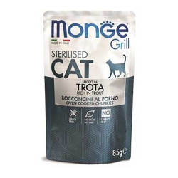 Monge Cat Grill Pouch Sterilised (форель итальянская) 85 г - консервы (пауч) для стерилизованных кошек