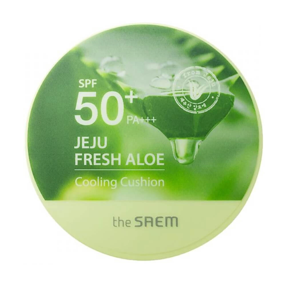 Кушон охлаждающий солнцезащитный Jeju Fresh Aloe Cooling Cushion Natural Baige SPF 50+PA+++ 12гр