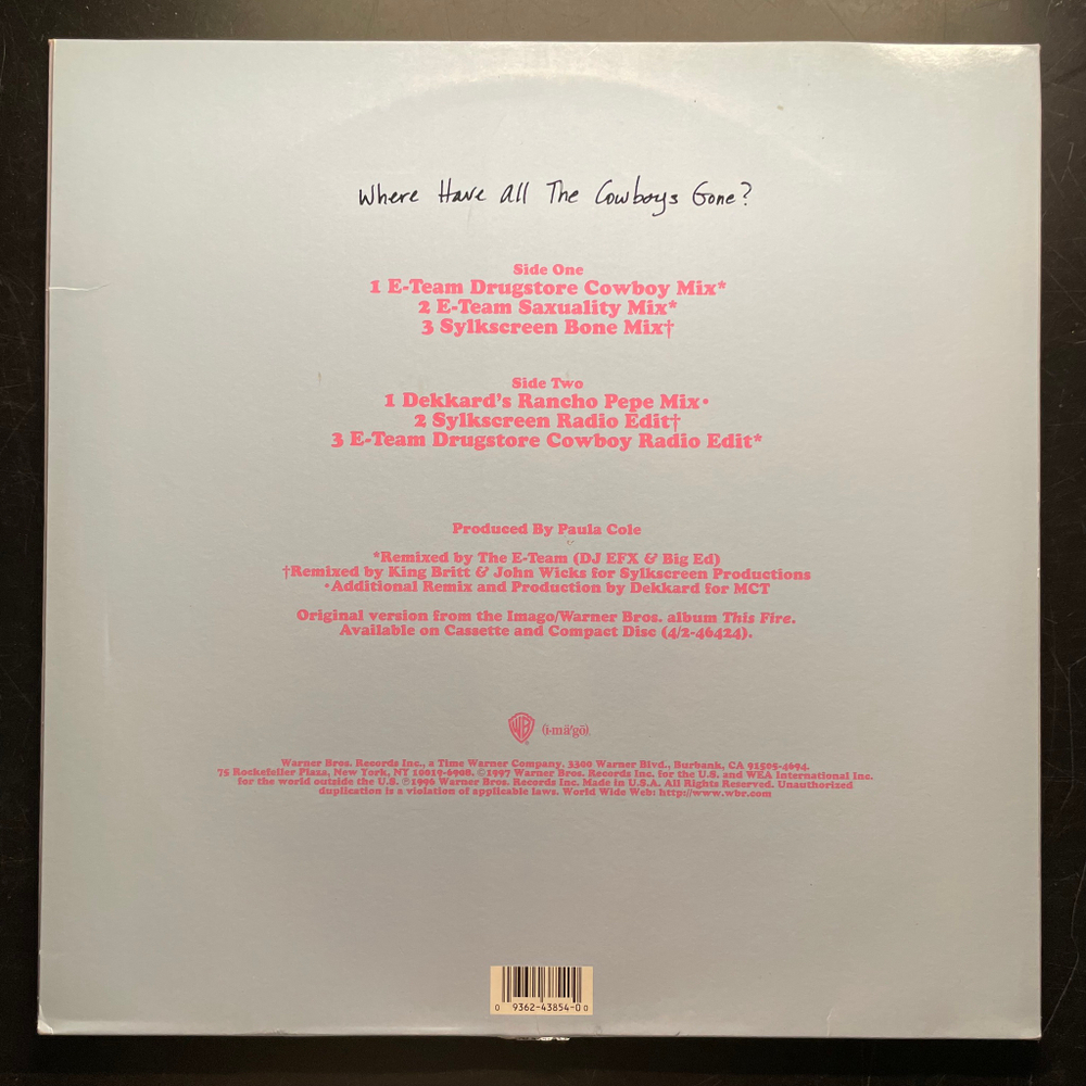 Paula Cole ‎– Where Have All The Cowboys Gone? (США 1997г.) 12", 45 RPM