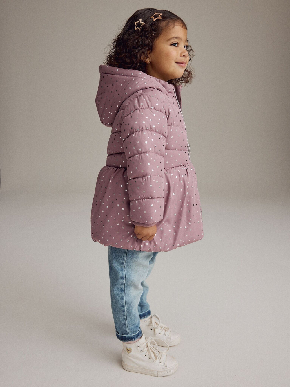 Куртка утепленная с капюшоном для девочки Next K75-870, Розовый