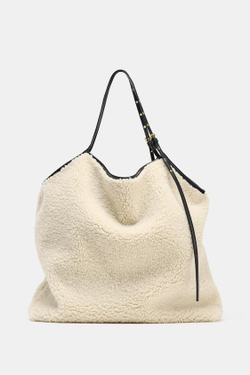 ZARA ДВУСТОРОННЯЯ СУМКА-ШОПЕР, ЧЕРНЫЙ