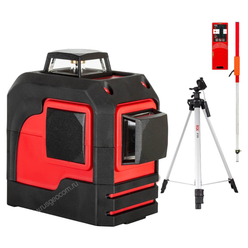 Комплект: лазерный уровень RGK PR-2M с калибровкой + штатив RGK F170, приемник RGK LD-9, рейка RGK LR-2