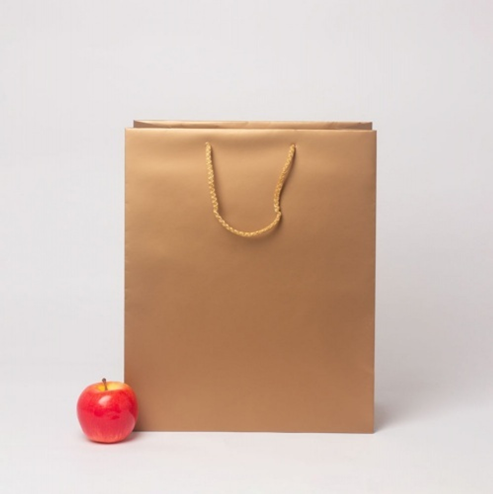 Пакет 33x40x16, бронзовый, меловка