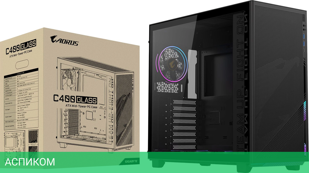 Корпус Gigabyte AORUS C400 GLASS без БП черный (GB-AC400G)