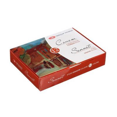 Гуашь художественная, набор 12 цветов х 20 мл, ЗХК Сонет , (36411571)