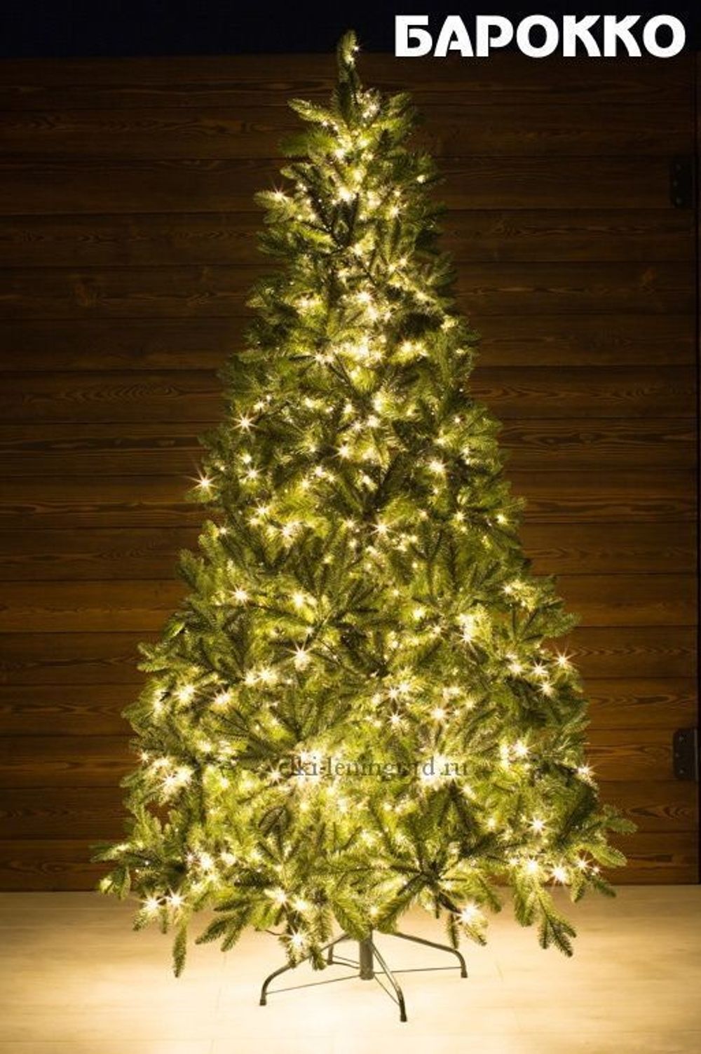 Елка с гирляндой «Барокко» (Литая+пвх) 120 см / 1,2 м