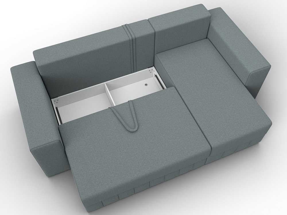 Диван угловой Лига-076 угол универсальный РОГОЖКА Амур 07 серый