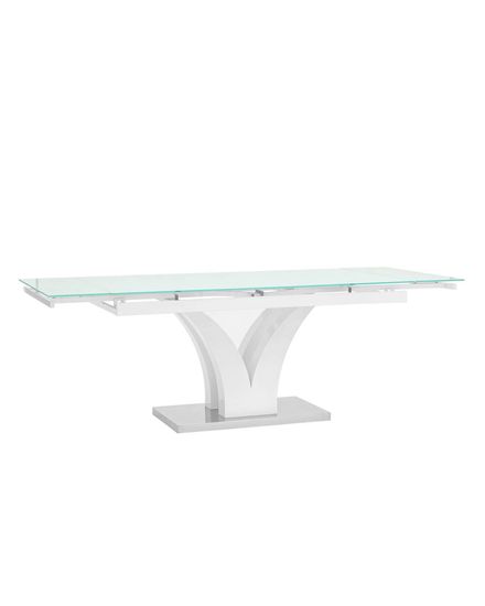 Стол обеденный Gloss раскладной 160-220*90 глянцевый белый
