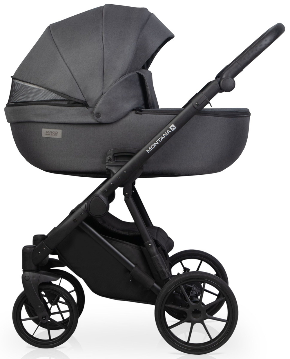 Детская коляска Riko Basic Montana X 2 в 1 53 Dark grey (т.серый)