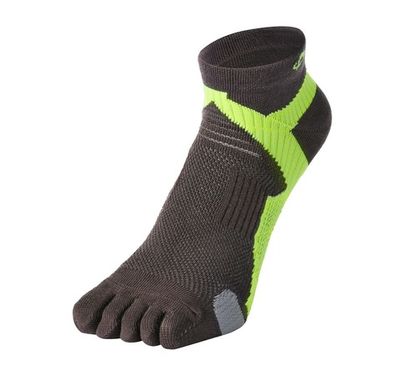 Беговые суппортированные носки PHITEN METAX с раздельными пальцами, серо-желтые