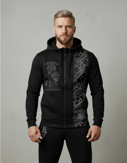 Костюм спортивный с начесом мужской LEGENDA Варяг черный