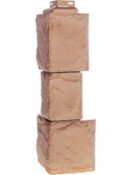 Сайдинг угол Наружный к фасадным панелям камень крупный терракотовый 459х141мм FineBer