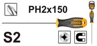 Отвертка крестовая PH2x150 мм INGCO HS68PH2150 INDUSTRIAL