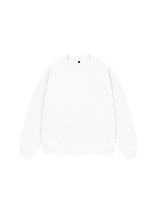 Свитшот оверсайз, с начесом (белый)