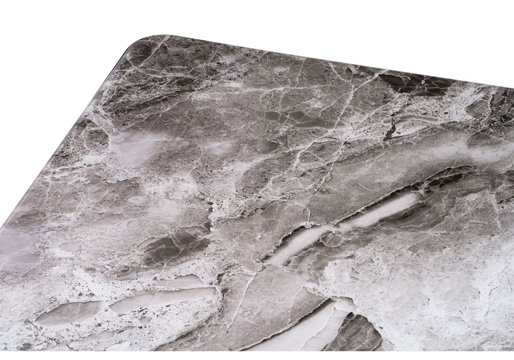 Стол на тумбе Бугун 120(160)х80х77 мрамор серый / черный