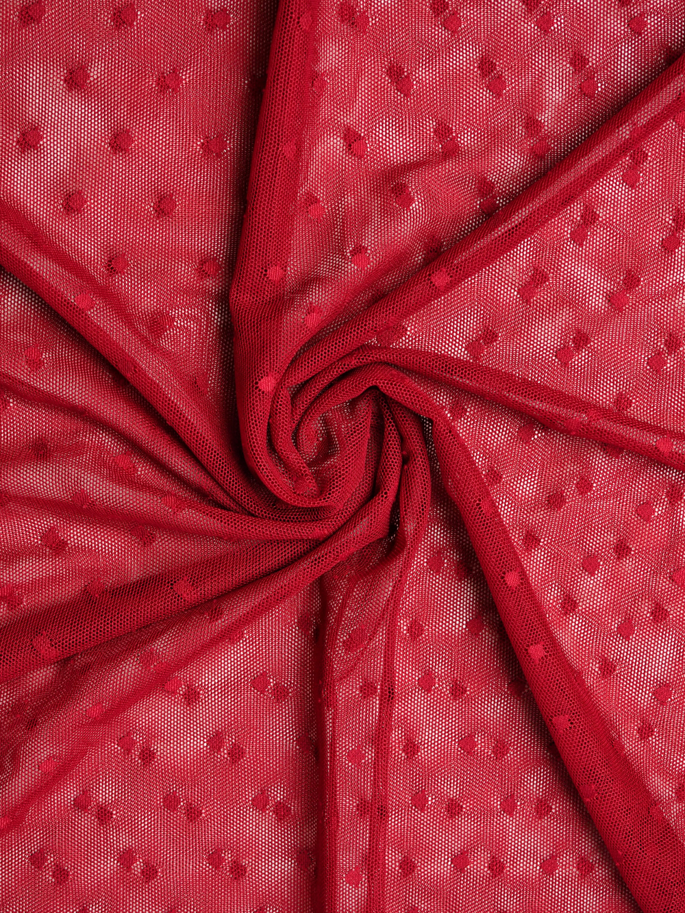 Сетка эластичная бордовая в горошек 5 мм метражом