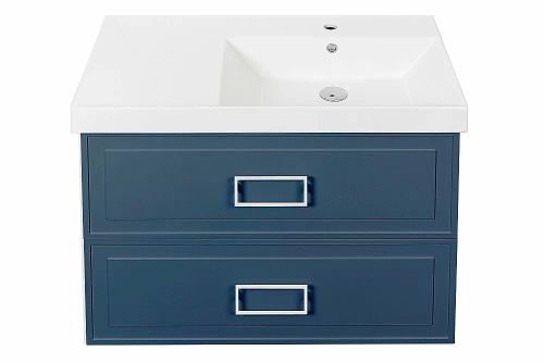 Тумба с раковиной LA FENICE Cubo Blu Grigio TWIN 90 синяя/ручки белые