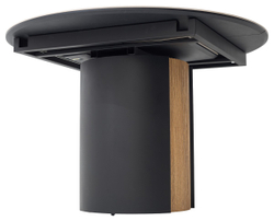 Стол БАТИСТ 115 с подстветкой PANDORA LIGHT, керамика / ДУБ АМЕРИКАНСКИЙ, ЧЕРНЫЙ каркас М-City