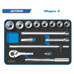 Набор инструментов "ACTION" в красной тележке, 327 предметов KING TONY 934-327MRV