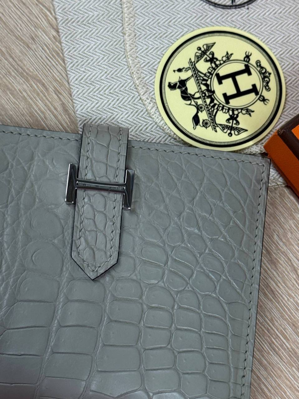 Кошелек Hermes из кожи крокодила