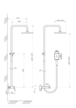 Душевая система 35к ПРОФСАН ПСМ-803-82GA лейка "Тропический душ прямоугольная" ГРАФИТ