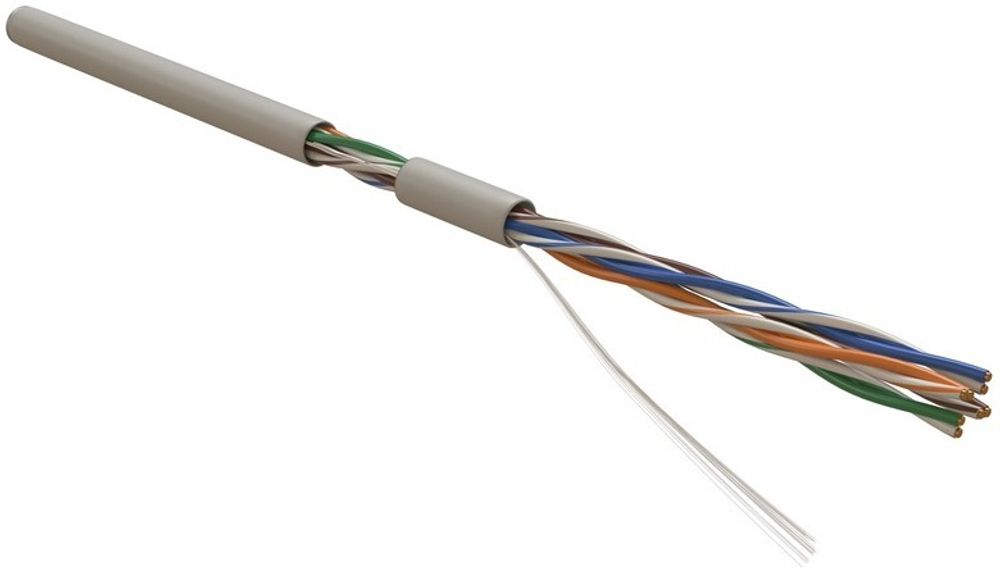 Кабель витая пара U/UTP 5e кат. 4 пары Hyperline UUTP4R-C5E-S24-IN-PVC-GY-305