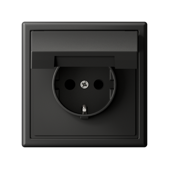 Розетка ArtGallery 16А IP20 с заземл. со шторками с крышкой быстрозажим. клем. механизм базальт SE GAL001446S
