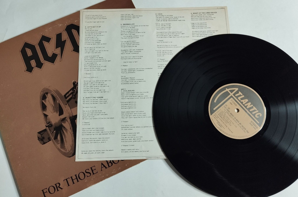 Винтажная виниловая пластинка LP AC/DC For Those About To Rock (We Salute You) (Japan 1981) (No Obi)