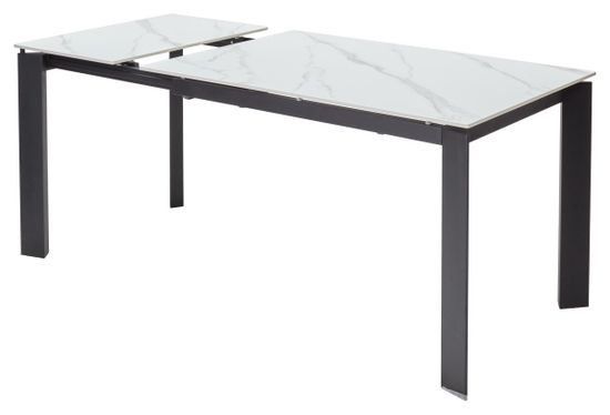 Стол CORNER 120 MATT WHITE MARBLE SOLID CERAMIC/BLACK