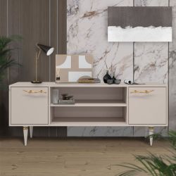 Тумба под ТВ Арт Колор matte 155см Классик Голд Серый агат матовый